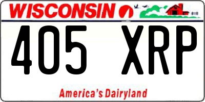 WI license plate 405XRP
