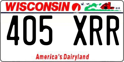 WI license plate 405XRR
