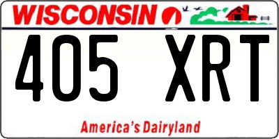 WI license plate 405XRT