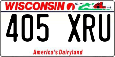 WI license plate 405XRU
