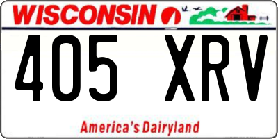 WI license plate 405XRV