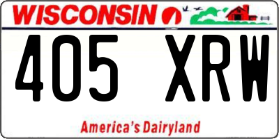 WI license plate 405XRW
