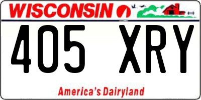 WI license plate 405XRY