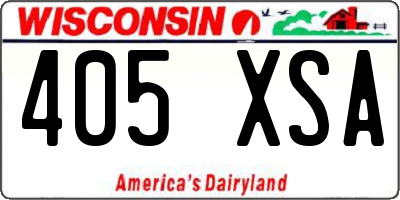 WI license plate 405XSA