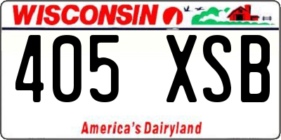 WI license plate 405XSB
