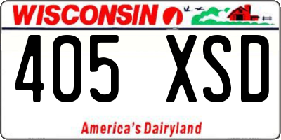 WI license plate 405XSD