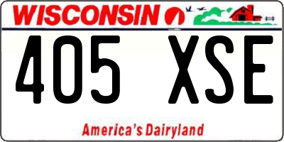 WI license plate 405XSE