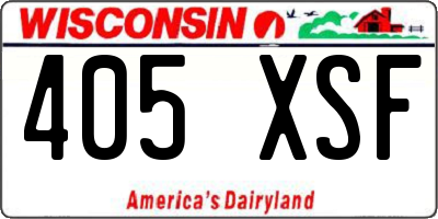 WI license plate 405XSF