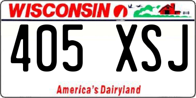 WI license plate 405XSJ