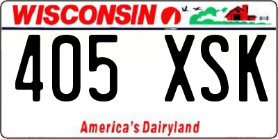 WI license plate 405XSK