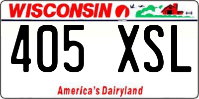 WI license plate 405XSL