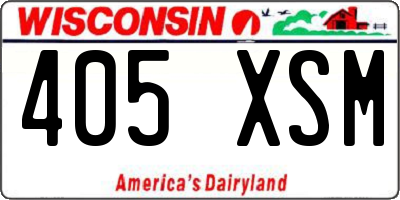 WI license plate 405XSM