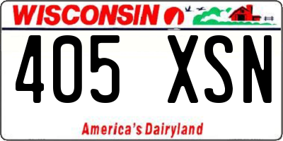 WI license plate 405XSN