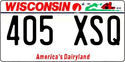 WI license plate 405XSQ
