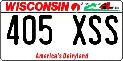 WI license plate 405XSS