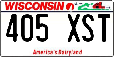 WI license plate 405XST