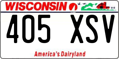 WI license plate 405XSV
