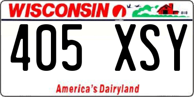 WI license plate 405XSY