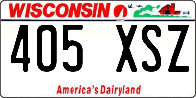 WI license plate 405XSZ