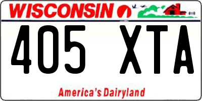 WI license plate 405XTA