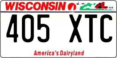 WI license plate 405XTC