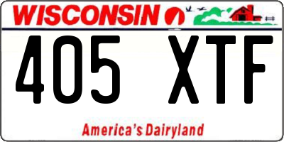 WI license plate 405XTF