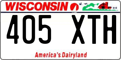 WI license plate 405XTH
