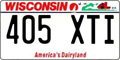 WI license plate 405XTI
