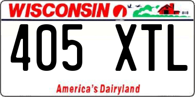 WI license plate 405XTL