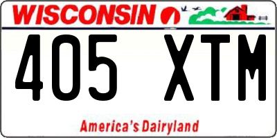 WI license plate 405XTM