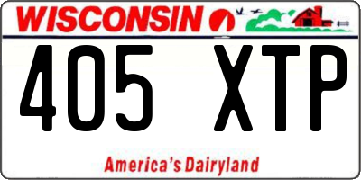 WI license plate 405XTP