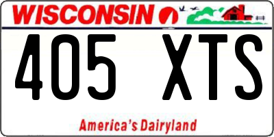 WI license plate 405XTS
