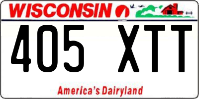 WI license plate 405XTT