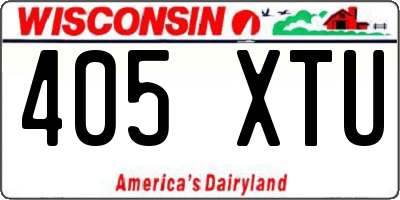 WI license plate 405XTU