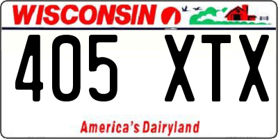 WI license plate 405XTX