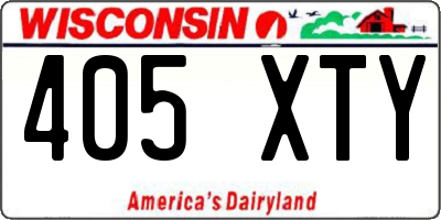 WI license plate 405XTY