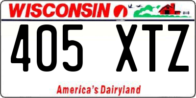 WI license plate 405XTZ