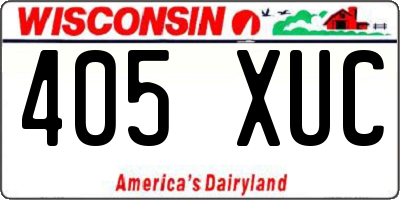 WI license plate 405XUC