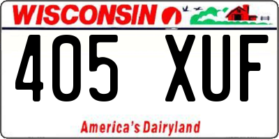 WI license plate 405XUF