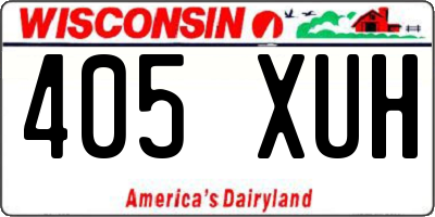 WI license plate 405XUH
