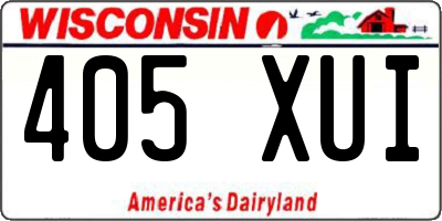 WI license plate 405XUI
