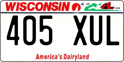 WI license plate 405XUL