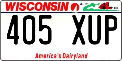 WI license plate 405XUP