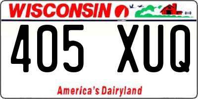 WI license plate 405XUQ