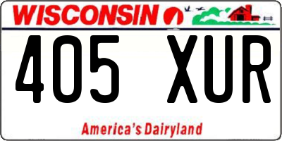 WI license plate 405XUR