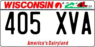 WI license plate 405XVA
