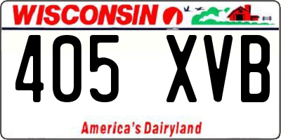 WI license plate 405XVB