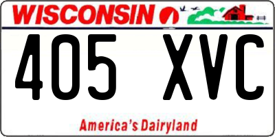 WI license plate 405XVC