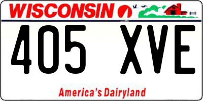 WI license plate 405XVE