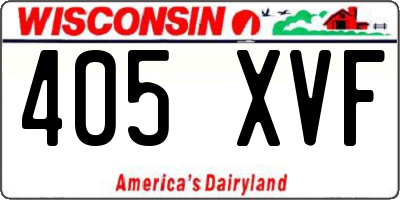 WI license plate 405XVF